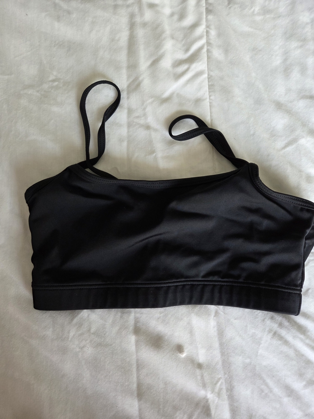 Weissman Black Sports Bralette with Thin Straps